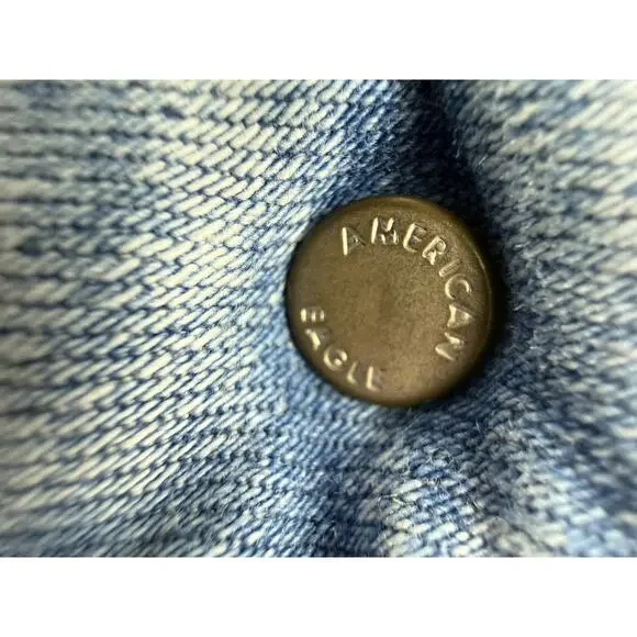 AE Next Level Ripped Super High-Waist Flare Jeans Women's 12 Blue Denim Stretch - Picture 6 of 16